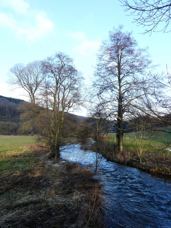 Die Clerve schlngelt sich durch das Tal zwischen Mecher/CLervaux und Drauffelt (Luxemburg). 02.01.08