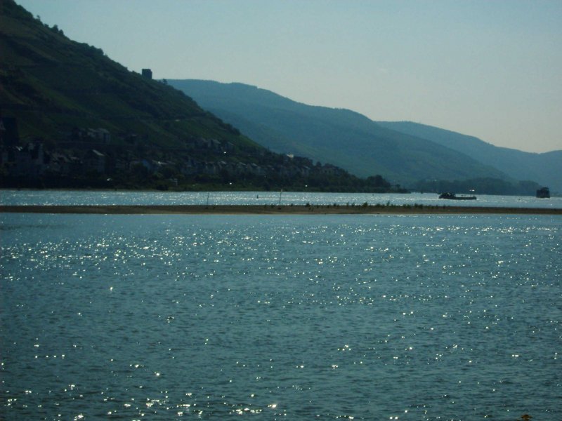 Die etwas andere Sicht auf den Rhein und eine Sandbank.