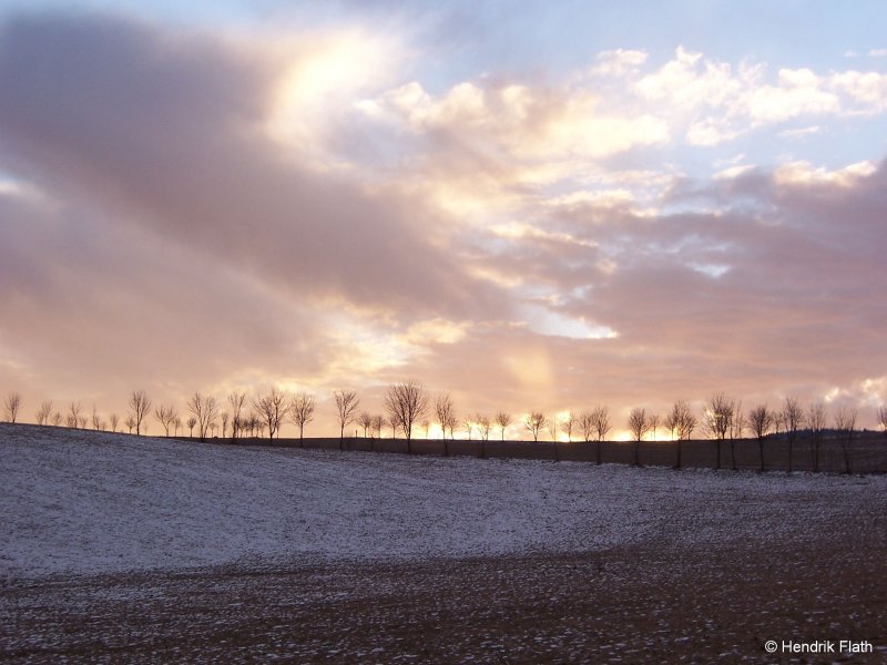 Die letzten Sonnenstrahlen des 23.12.2007; aufgenommen in Schlettau