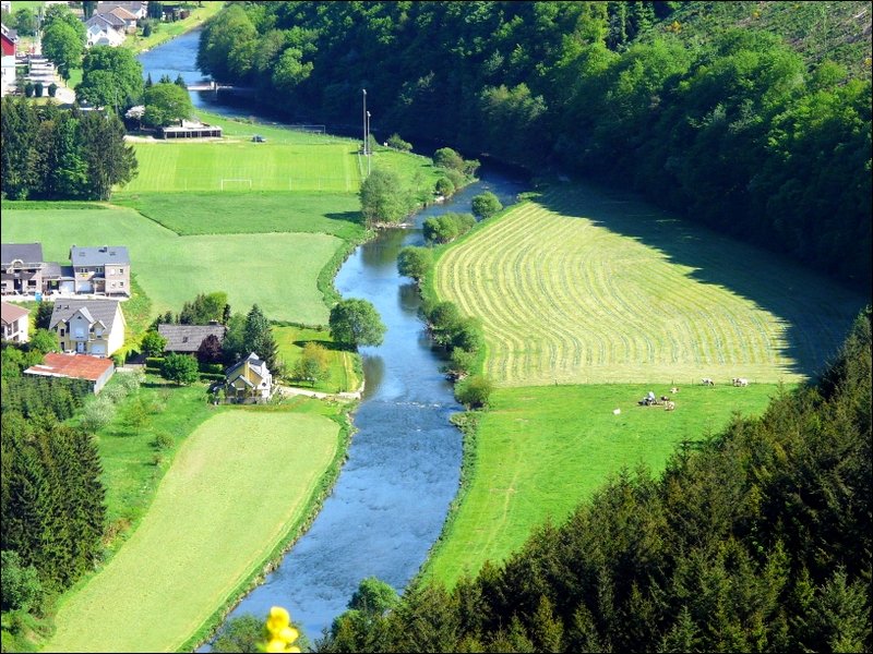 Die Sauer bei Michelau fotografiert von der Burg Bourscheid am 12.05.08.