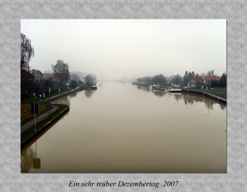 Dortmund-Ems-Kanal im Dezember 2007 bei Mnster. Wirklich kein Wetter fr schne Bilder.