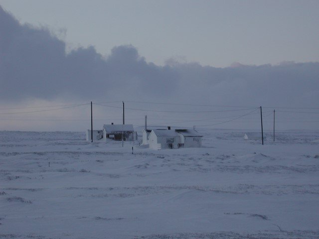 Ein Gehft in der Tundra. Varangerhalvya, 21.01.2001