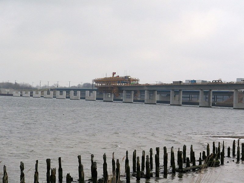 Einen Blick auf den Fortgang der neuen Rgenquerung ber den Sund wie ihr sehen knnt hat man die Insel Rgen fast erreicht