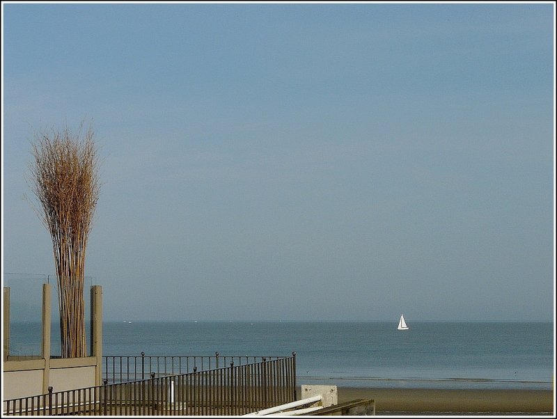 Einsames Segelboot in Blankenberge. 11.04.09 (Jeanny)