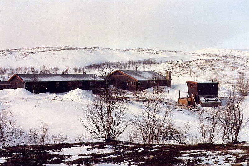 Fjell-Jugendherberge bei Lakselv, Mrz 1992.