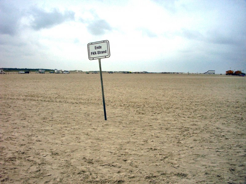 FKK-Strand von St. Peter-Ording, allerdings menschenleer, 2005