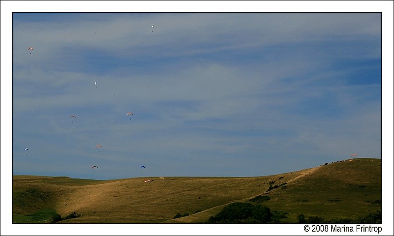 Flying ants - Paraglider ber Hgeln von East Sussex