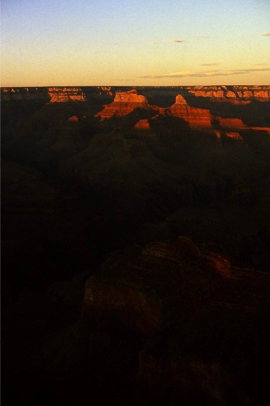 Grand Canyon (29. August 1980). Kurz vor Sonnenuntergang.