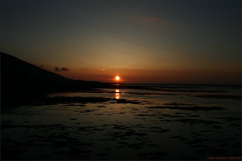 Irland im Mai 2008 - Sonnenuntergang an der Galway Bay (bei Ballyvaughan).