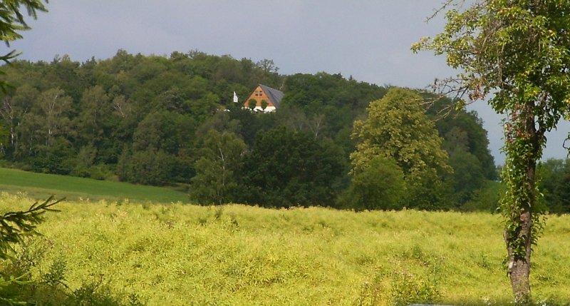 Koitsche bei Hrnitz, Zittauer Gebirge 2004. Vom Gasthaus hat man einen schnen Blick auf Zittau