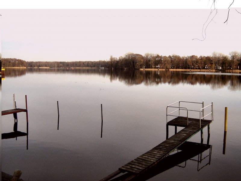 Landschaft bei Oranienburg,Blick auf den Lehnitzsee am 10. 2. 2008