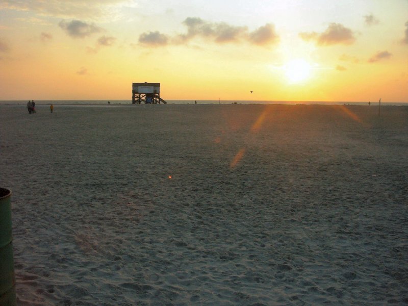 Landschaft bei St. Peter-Ording, Sonnenuntergang am Strand Sommer 2003