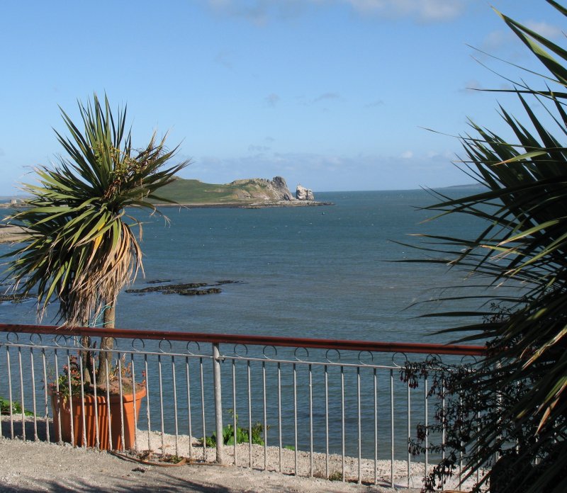 Palmenumahmter Blick auf Ireland's Eye.
(September 2007)