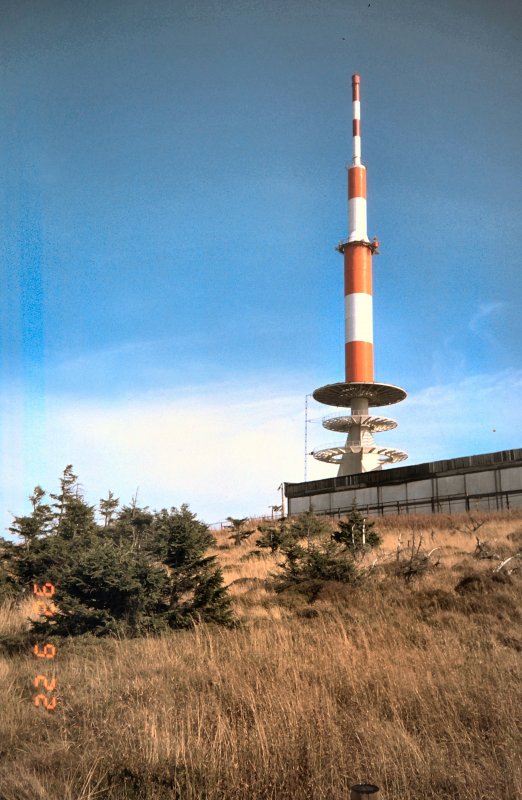 Sendemast auf dem Brocken, dig. Dia von 1992