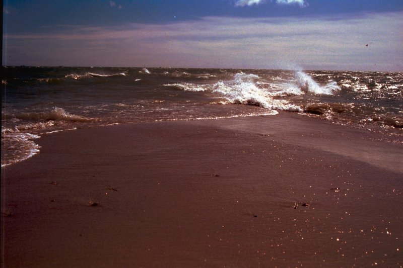 Skagen, Zusammenfluss von Nord und Ostsee. September 2000