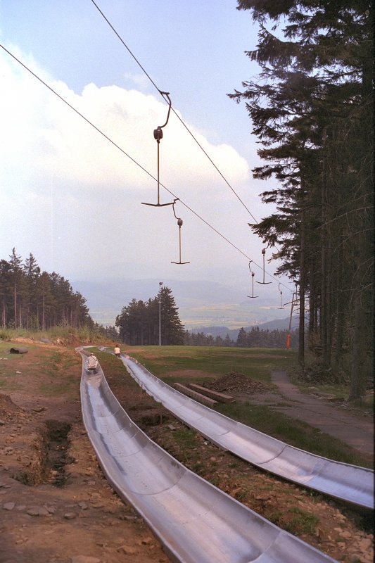 Sommerrodelbahn am Hang der Wasserkuppe, Zustand um 1990
