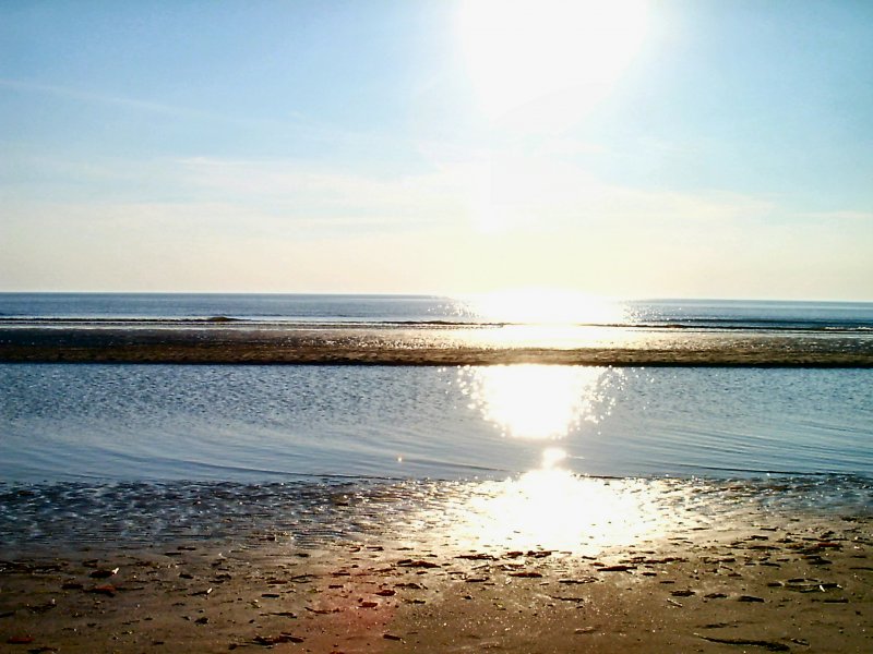 Sonnenspiegelung am Strand von St. Peter-ording, 2003