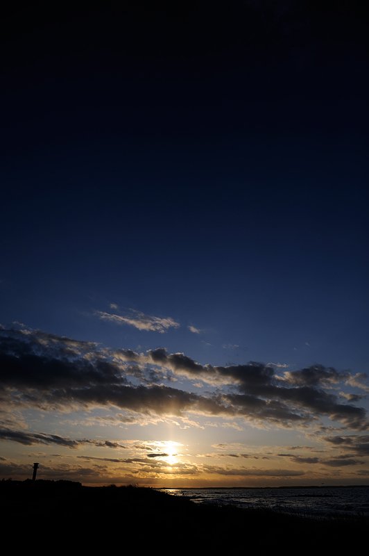 Sonnenuntergang am Strand von Heidkate im Frhjahr 2009.