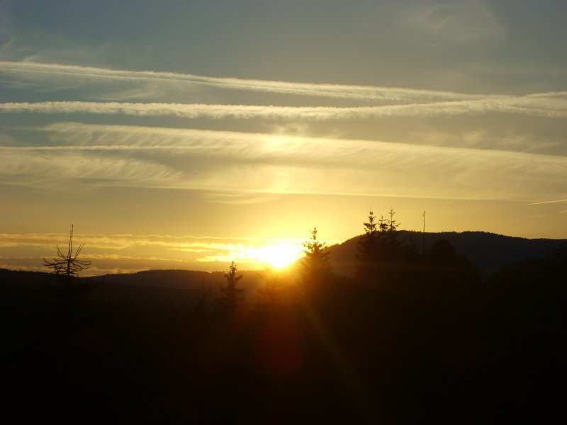 Sonnenuntergang von Schierke (am Brocken) aus gesehen, 6.7.2007