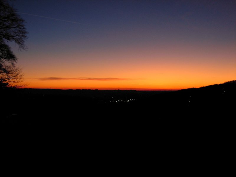 Tagesausklang am 17.02.2008 in Bochum-Stiepel mit Blick auf Hattingen-Welper