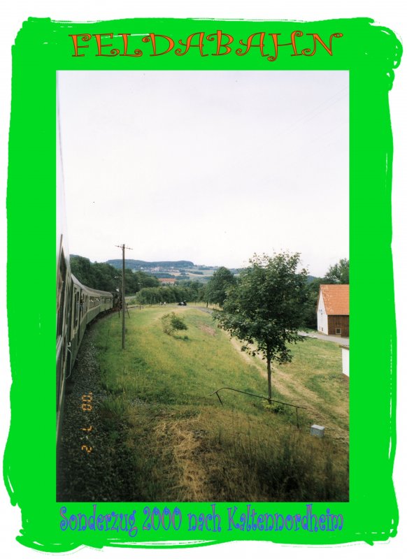Thringer Rhn, Feldatal, Blick aus einem Sonderzug nach kaltennordheim 2000