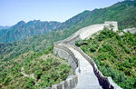 Landschaft an der Chinesischen Mauer bei Badaling. Bild vom Dia. Aufnahme: Mai 1989