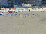 Leere Liegesthle am Strand von Blankenberge am 11.04.09.