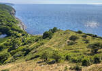 Blick auf die Ostsee vom Hammershus (Bornholm). Aufnahme: 16. Juni 2023.