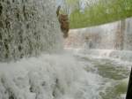 Wasserfälle im BonBon Land bei Holme-Olstrup in der Gemeinde Holmegaard. Aufnahme: Mai 2005.