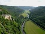 Naturpark Obere Donau, im Hintergrund das Kloster Beuron, Aug.2005