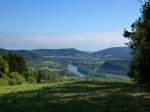 Landschaft am Hochrhein mit Blick auf Kaiserstuhl, die kleinste Stadt der Schweiz, Sept.2015 