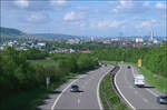 Zugebaute Landschaft -    In der Nöhe des Waiblinger Wohngebietes Korber Höhe entstand diese Aufnahme auf einer Brücke über der Bundesstraße 14.