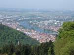 Blick vom Schloss auf Heidelberg im April 2007