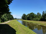 Blick von der Brcke ber die Dreisam bei Neuershausen fluabwrts, Aug.2016