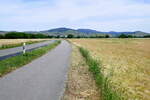 Auf der Straße von Gündlingen nach Ihringen, mit Blick auf den südlichen Kaiserstuhl, Juni 2023