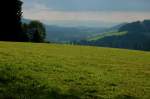 Schwarzwald, Gewitterstimmung, der Blick geht bis zu den Vogesen im Hintergrund, Juli 2011
