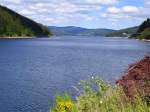 Blick vom Ort Seebrugg ber den Schluchsee im Schwarzwald, Juni 2014