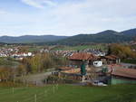 Aussicht auf Drachselsried in der Region Donau-Wald im Zellertal am Fuß des Heugstatt inmitten des Bayerischen Waldes (04.11.2017)