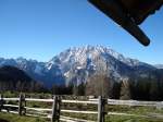 Berchtesgadner-Land: Blick von der Priesbergalm 1500m zum Watzmann und im Hintergrund ist das Steinerne Meer zu erkennen. 17.11.09