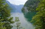 Königsee vom Malerwinkel aus gesehen. Aufnahme: Juli 2008.