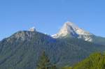 Watzmann von der Jugendherberge in Berchtesgaden aus gesehen. Aufnahme: Juli 2008.