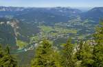 Königssee Dorf bzw. Schwör vom Jenner aus gesehen. Aufnahme: Juli 2008.