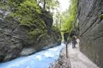 Partnachklamm südlich von Garmisch-Partenkirchen. Aufnahme: Juli 2008.