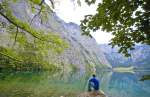 Blick auf Obersee im Berchtesgadener Land. Aufnahme: Juli 2008.