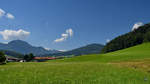 Blick in die Berge bei Ruhpolding. (August 2020)