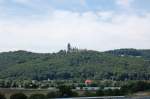 Kloster Banz mit Hausen und den Reundorfer Baggerseen aus Richtung Grundfeld aufgenommen 14.07.2007