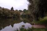 Main Blick auf den Trimeusel von Nedensdorf aus. 02.09.2007 (Der Prallhang des Mains am Trimensel ist der wohl eindrucksvollste Lias-Aufschluss Nordbayerns. Hier ist die maechtigste Ausbildung des Posidonienschiefers in ganz Nordbayern anzutreffen. Markante Schichtglieder sind die Monotisbank und die Saurierschicht THEODORIS. Der Aufschluss ist als Fossilfundstelle bekannt; Sammeln ist jedoch untersagt. laut Bayerischem Geologischen Landesamt)