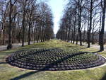 Ansbach, Blumenbeet in der Hauptallee im Hofgarten (07.03.2021)