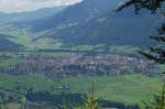 Oberstdorf vom Aussichtspunkt Kanzel aus gesehen am 13.8.2009.