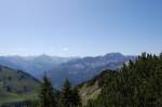 Oberjocher Bergpanorama (II): Eine gute Sicht bot sich dem Besteiger des Iseler am 15.8.2009.